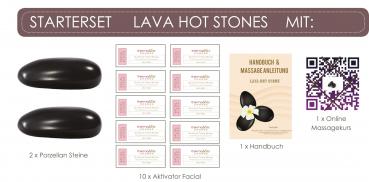 LavaHotStone Starterset mit Aktivator Facial - schwache Hitze (Gesicht, Hand & Fuss Massagen)